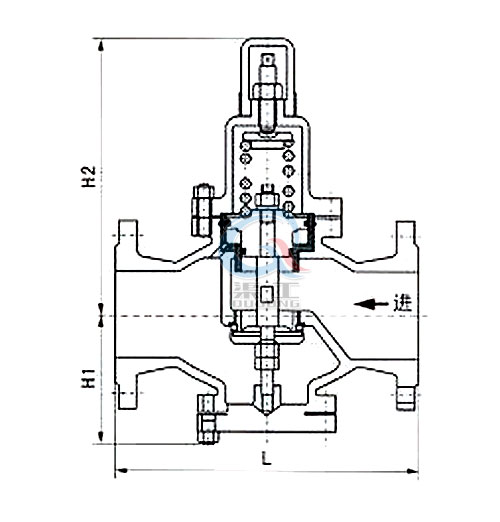 Y42X水用減壓閥,空氣減壓閥外形圖